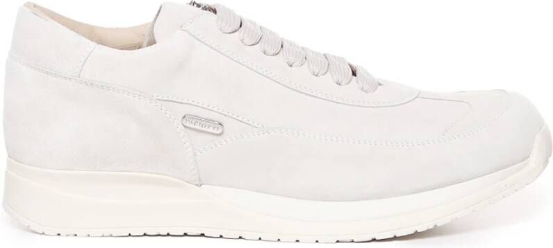 Paciotti Witte Suède Sneakers met Rubberen Zool White Heren