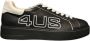 Paciotti Zwarte leren sneaker met wit logo lettering Black Heren - Thumbnail 1