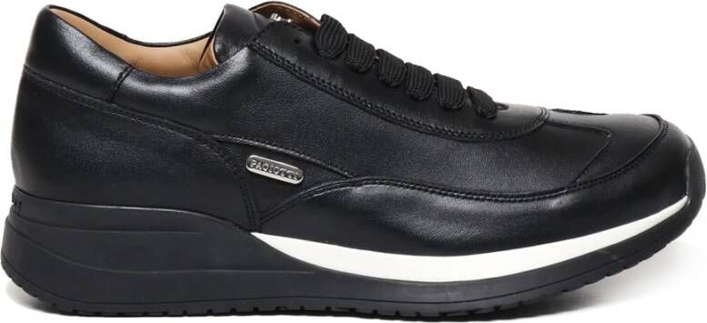 Paciotti Zwarte Sneakers met Klassieke Witte Inzet Black Dames