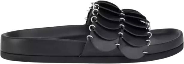 Paco Rabanne Zwarte leren sandalen Pacoi-model Black Dames