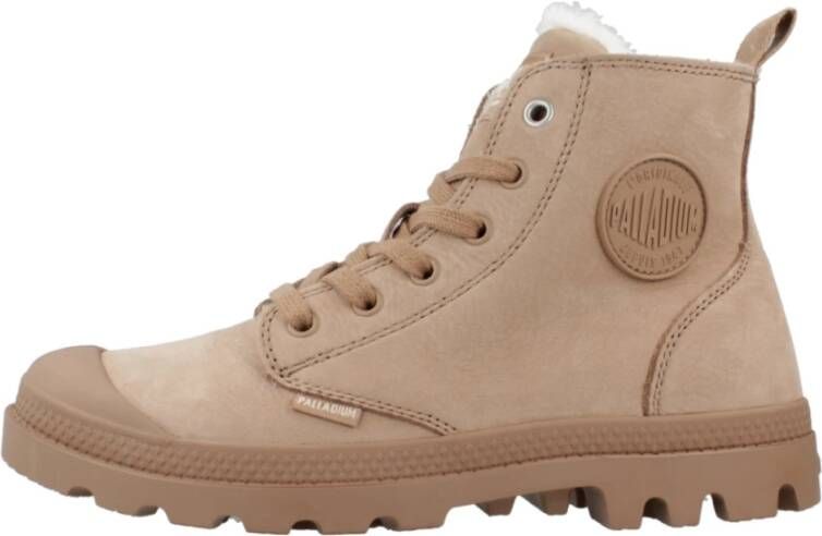 Palladium Ritssluiting Veterschoenen Beige Dames