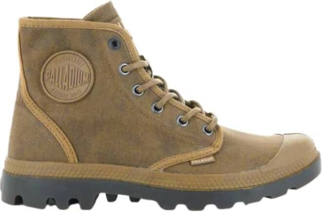 Palladium Gewaxt Canvas Hi-Top Laarzen Brown Heren