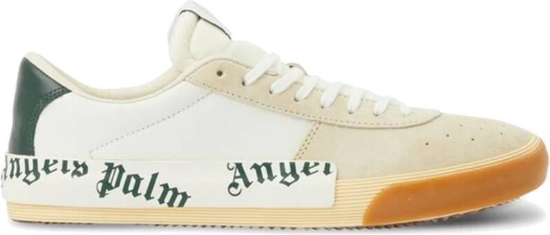 Palm Angels Beige Leren Logo Sneakers voor Heren Beige Heren