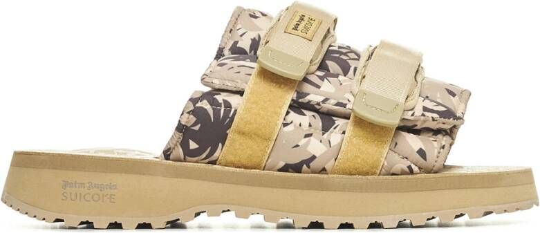 Palm Angels x Suicoke Moto-P slippers met klittenband Beige