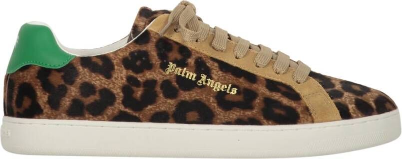 Palm Angels Contrasterende leren lage sneakers Multicolor Heren