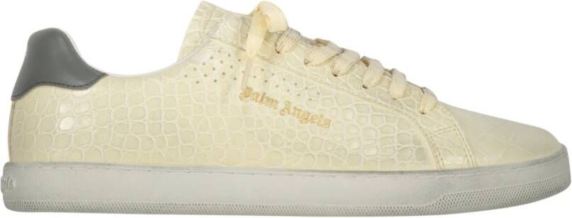 Palm Angels Croco-print leren sneakers Beige Heren