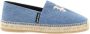 Palm Angels Denim Espadrilles met Geborduurd Logo Blue Heren - Thumbnail 6