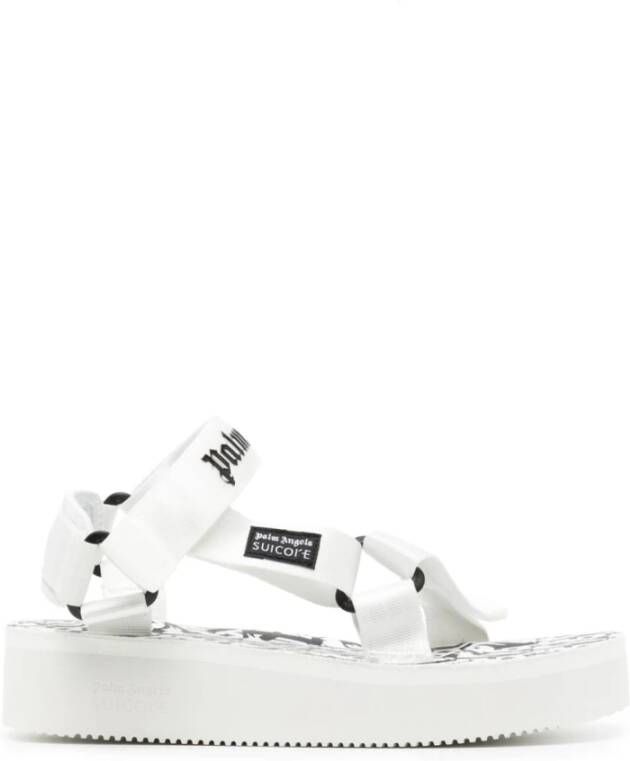 Palm Angels Flat Sandals White Dames