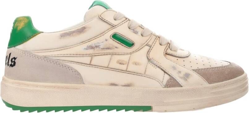 Palm Angels Groene Sneakers Regular Fit Geschikt voor Alle Temperaturen 100% Leer Green Heren