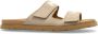 Palm Angels Leren slippers met logo Beige Heren - Thumbnail 1