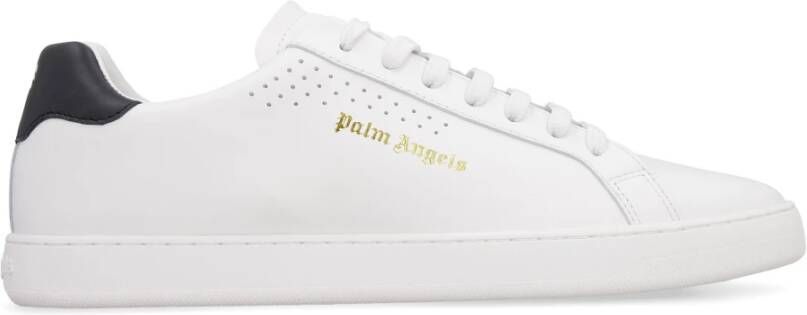 Palm Angels Leren Tennis Sneakers met Contrasterende Hiel White Heren