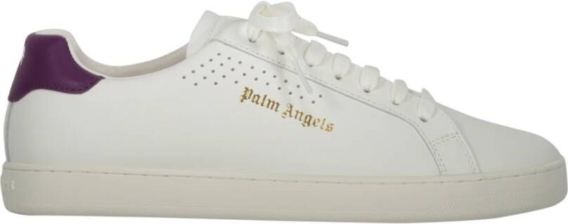 Palm Angels Leren Tennissneakers met Contrasterende Hiel White Heren