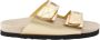 Palm Angels Logo Print Leren Slippers Yellow Dames - Thumbnail 1