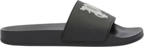 Palm Angels Geëmbosseerde Monogram Rubberen Slides Black