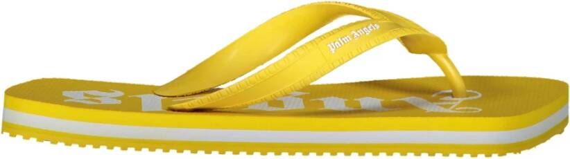 Palm Angels Rubberen flip-flop met logo Yellow Heren