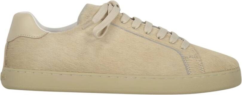 Palm Angels Stijlvolle Tennis Sneakers met Leren Inzetstuk Beige Heren