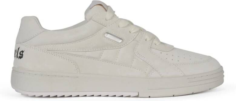 Palm Angels Witte Leren Sneakers met Gewatteerde Details White Heren