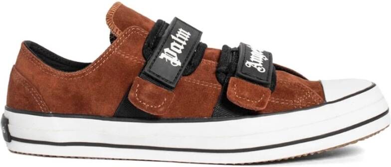 Palm Angels Velcro Vulcanized Lage Sneakers Brown Heren