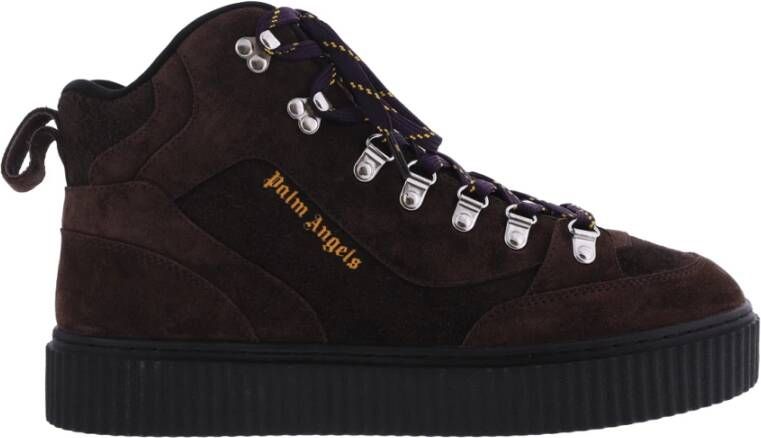 Palm Angels University Mid Synthetische Sneakers Brown Heren