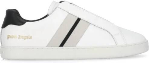 Palm Angels Witte Leren Sneakers met Contrasterende Banden White Heren