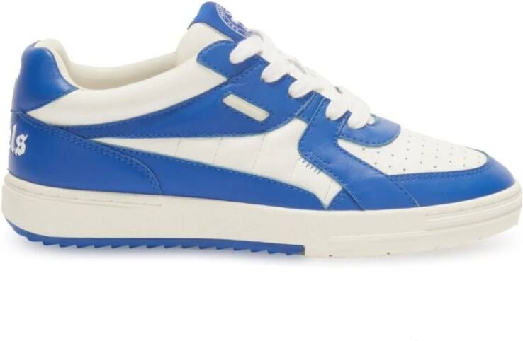 Palm Angels Blauwe Sneakers met Wit Leren Bovenwerk Blue Heren