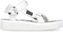 Palm Angels Witte stoffen sliders met logostraps White Dames - Thumbnail 1