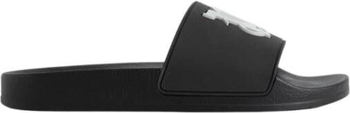 Palm Angels Geëmbosseerde Monogram Rubberen Slides Black