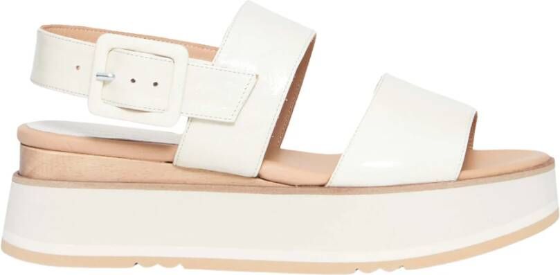 Paloma Barceló Beige Sleehak Sandalen Verhoog Stijl White Dames