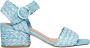 Paloma Barceló Blauwe Geweven Raffia Sandalen Ss23 Blue Dames - Thumbnail 1