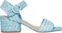 Paloma Barceló Blauwe Raffia Sandalen Ss23 Blue Dames - Thumbnail 1