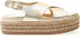 Paloma Barceló Gouden Sleehak Sandalen Gekruist Metallic Leer Beige Dames - Thumbnail 1