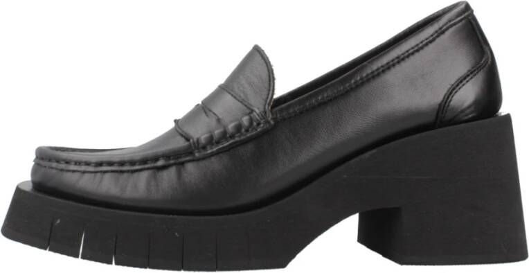 Paloma Barceló Leren Mocassin Loafers Black Dames