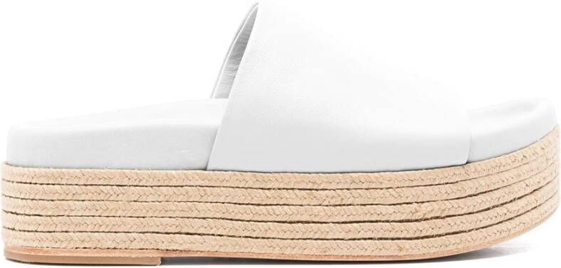 Paloma Barceló Witte Leren Espadrille Sandalen White Dames