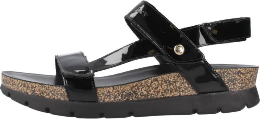 Panama Jack Casual Platte Sandalen met Plakband Black Dames