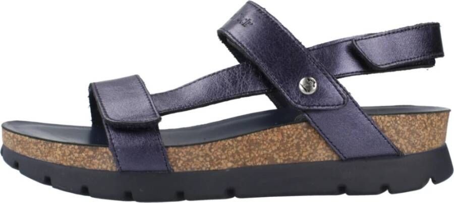 Panama Jack Glanzende Platte Sandalen Blue Dames