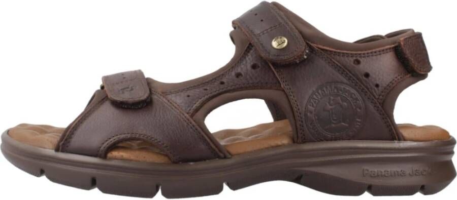 Panama Jack Platte Sandalen met Plakband Brown Heren