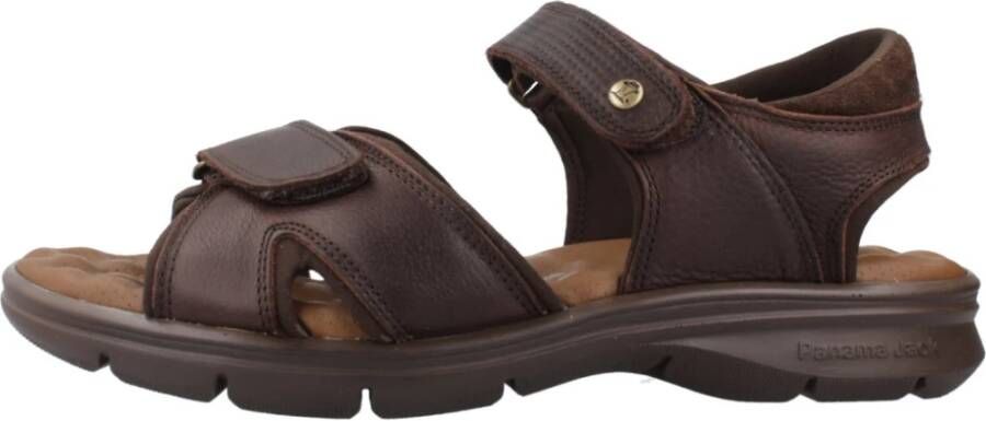 Panama Jack Platte sandalen met plakband Brown Heren