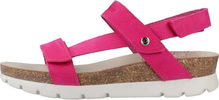 Panama Jack Platte Sandalen met Plakstrip Pink Dames