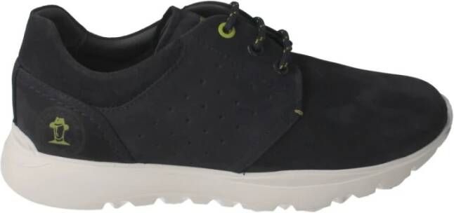 Panama Jack Blauwe Waterdichte Leren Sneakers voor Mannen Blue Heren