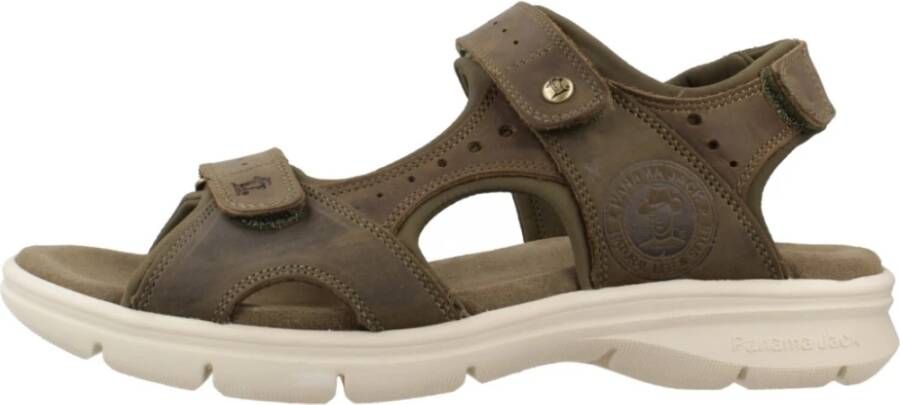 Panama Jack Stijlvolle platte sandalen met plakband Green Heren