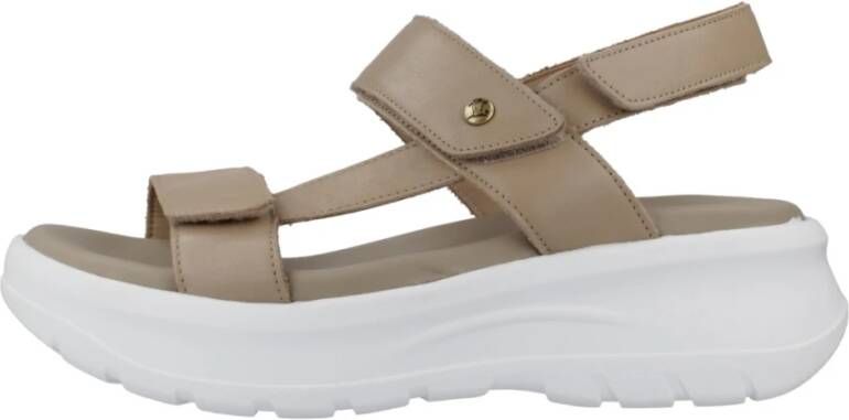 Panama Jack Stijlvolle platte sandalen voor vrouwen Beige Dames