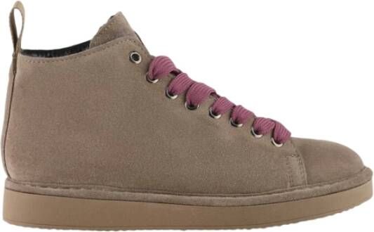 Panchic Beige Sneakers met Fuchsia Veters Beige Dames