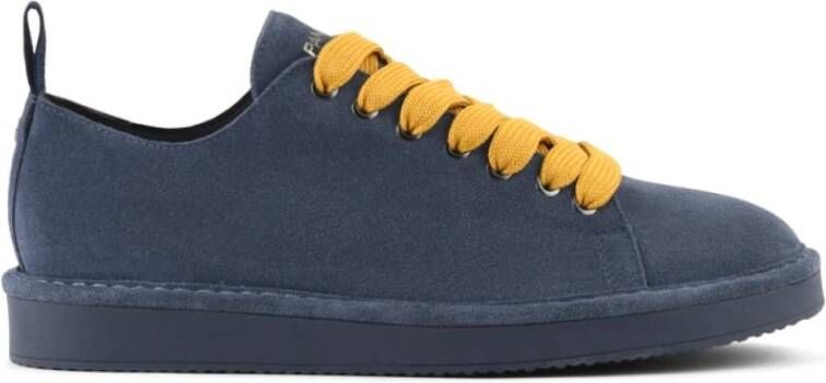 Panchic Blauw-gele suède veterschoenen Blue Heren