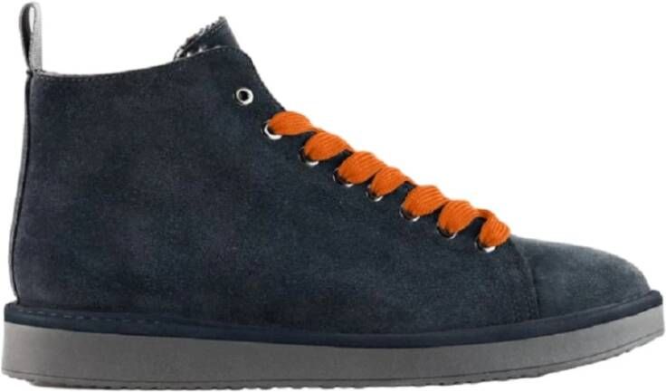 Panchic Blauwe Suède Sneakers met Oranje Veters Blue Heren