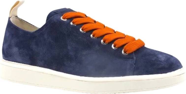 Panchic Blauwe Suède Sneakers met Oranje Veters Blue Heren