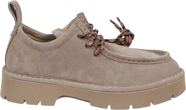 Panchic Bruine Suède Platte Schoenen Brown Dames