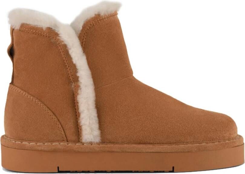 Panchic Bruine Suède Shearling Bootie Brown Dames