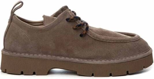 Panchic Bruine Veterschoenen van Nubuck Brown Heren