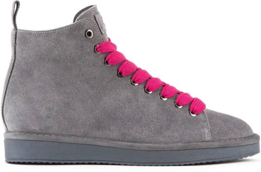 Panchic Grijs-Fuchsia Suède Enkellaars Gray Dames