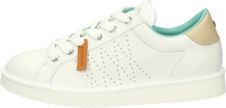 Panchic Witte Leren Veterschoenen White Heren